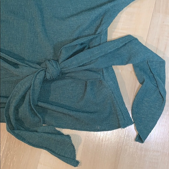 Nwt ZARA Crepe Tie Short Sleeve Top - Picture 2 of 5